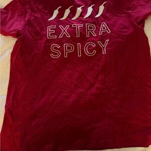 PINK Red Graphic T-Shirt with 'Extra Spicy' Design
